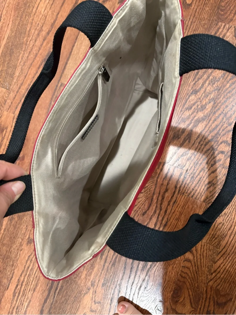 Kate Spade Maira Kalman Tote Handbag Red Darling Dog Canvas Zip Purse Medium - Picture 6 of 7